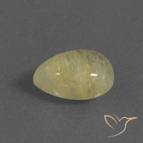 Cuarzo rutilo Amarillo claro natural de 2.36 ct, En forma de pera, Transparente