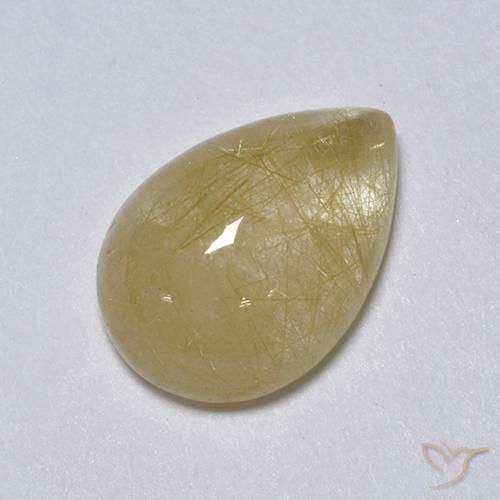 2.05ct Natural Amarillo terroso Cuarzo rutilo, En forma de pera, Transparente