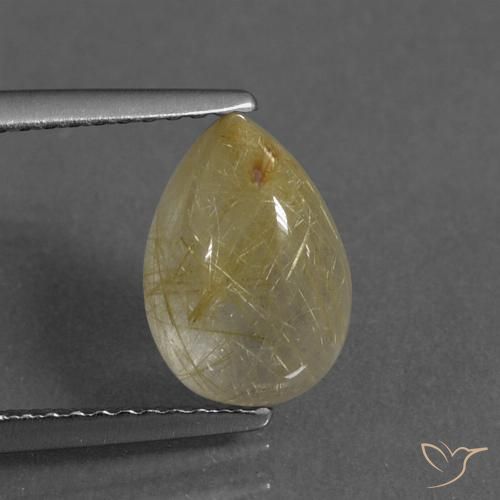 2.72ct Natural Amarillo toscana Cuarzo rutilo, En forma de pera, Transparente