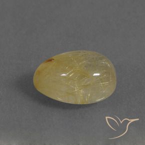 Cuarzo rutilo Amarillo toscana natural de 2.72 ct, En forma de pera, Transparente