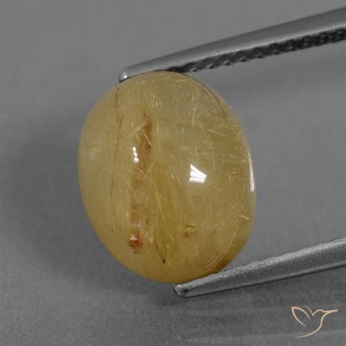 4.72ct Natural Amarillo cálido Cuarzo rutilo, Ovalada, Translúcido