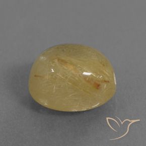 Cuarzo rutilo Amarillo cálido natural de 4.72 ct, Ovalada, Translúcido