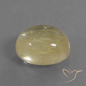 Cuarzo rutilo Amarillo terroso claro natural de 4.85 ct, Ovalada, Transparente
