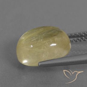 Cuarzo rutilo Amarillo terroso claro natural de 4.85 ct, Ovalada, Transparente