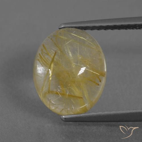 4.15ct Natural Amarillo toscana Cuarzo rutilo, Ovalada, Transparente