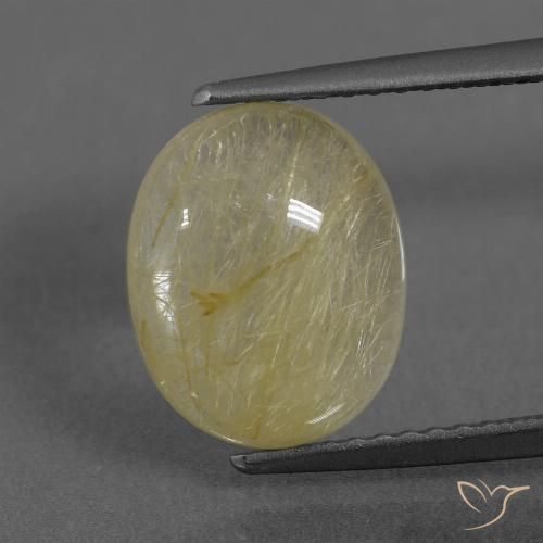 3.55ct Natural Amarillo dijón muy claro Cuarzo rutilo, Ovalada, Transparente