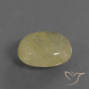Cuarzo rutilo Amarillo dijón muy claro natural de 3.55 ct, Ovalada, Transparente