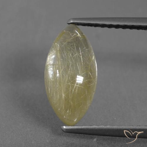 2.35ct Natural Amarillo cálido Cuarzo rutilo, Marquesa, Transparente