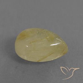 Cuarzo rutilo Amarillo medio natural de 2.67 ct, En forma de pera, Transparente