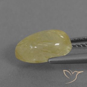 Cuarzo rutilo Amarillo medio natural de 2.67 ct, En forma de pera, Transparente