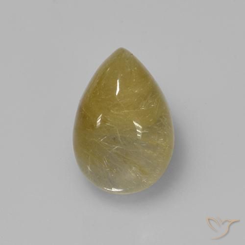 2.14ct Natural Amarillo terroso Cuarzo rutilo, En forma de pera, Transparente