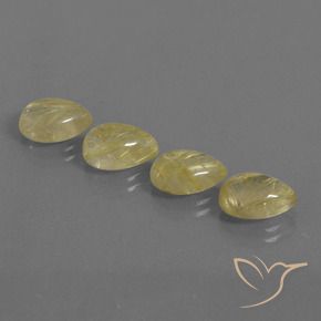 Gemas de Cuarzo rutilo Amarillo terroso claro natural de 9.03 ct, En forma de pera, Transparente