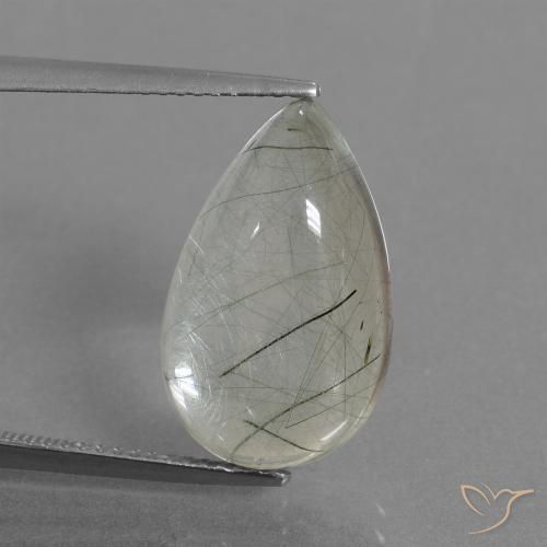 9.20ct Natural Claro con inclusiones Cuarzo rutilo, En forma de pera, Transparente