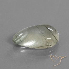 Cuarzo rutilo Claro con inclusiones natural de 9.20 ct, En forma de pera, Transparente