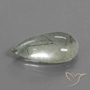 Cuarzo rutilo Verde claro natural de 9.75 ct, En forma de pera, Transparente
