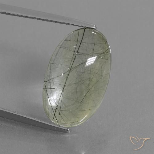 10.99ct Natural Verde claro Cuarzo rutilo, Ovalada, Transparente
