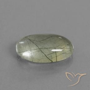 Cuarzo rutilo Verde claro natural de 10.99 ct, Ovalada, Transparente