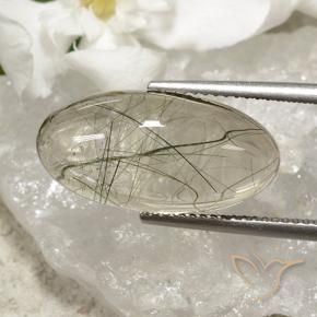 Cuarzo rutilo Verde claro natural de 10.67 ct, Ovalada, Transparente