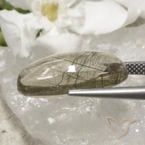 Cuarzo rutilo Verde claro natural de 10.67 ct, Ovalada, Transparente