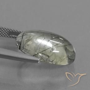 Cuarzo rutilo Verde claro natural de 10.23 ct, Ovalada, Transparente