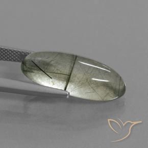 Cuarzo rutilo Verde claro natural de 8.76 ct, Marquesa, Transparente