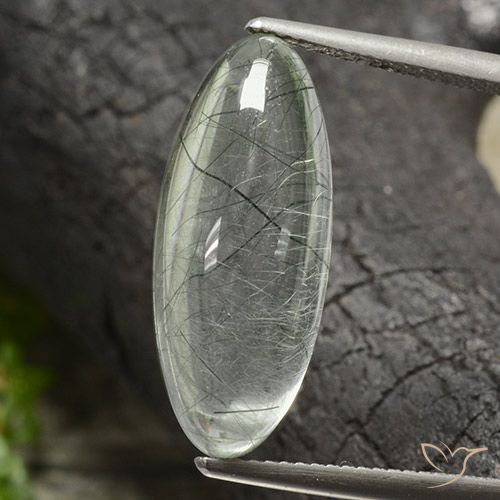 9.77ct Natural Verde claro Cuarzo rutilo, Marquesa, Transparente