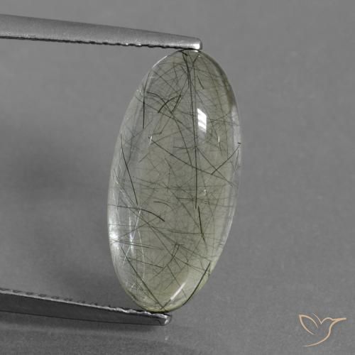 5.75ct Natural Verde claro Cuarzo rutilo, Ovalada, Transparente
