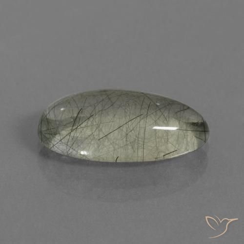 Cuarzo rutilo Verde claro natural de 5.75 ct, Ovalada, Transparente