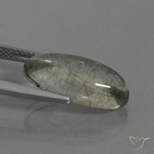 Cuarzo rutilo Verde claro natural de 5.75 ct, Ovalada, Transparente