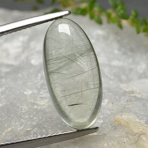 8.97ct Natural Verde claro Cuarzo rutilo, Ovalada, Transparente