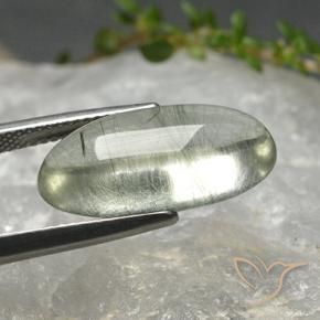 Cuarzo rutilo Verde claro natural de 8.97 ct, Ovalada, Transparente