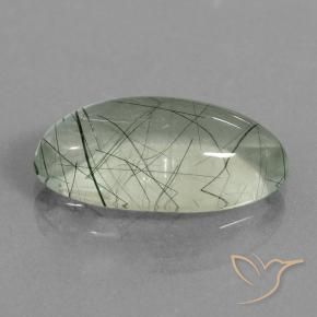 Cuarzo rutilo Verde claro natural de 9.58 ct, Ovalada, Transparente