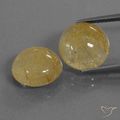 8.46ctw Natural Dorado medio Cuarzo rutilo, Redondo, Transparente