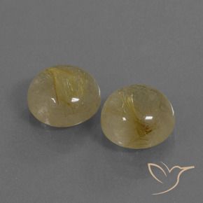 Gemas de Cuarzo rutilo Marrón-dorado muy claro natural de 11.08 ct, Redondo, Transparente