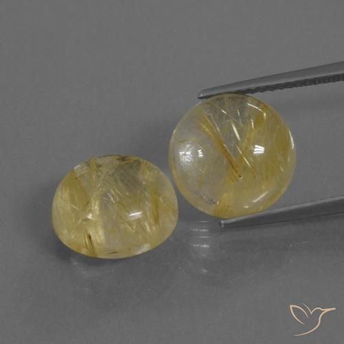 10.74ctw Natural Dorado medio Cuarzo rutilo, Redondo, Transparente