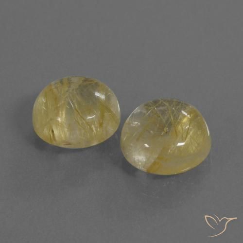 Gemas de Cuarzo rutilo Dorado medio natural de 10.74 ct, Redondo, Transparente