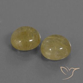 Gemas de Cuarzo rutilo Amarillo terroso natural de 9.84 ct, Redondo, Transparente