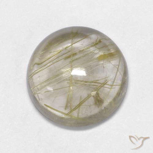 Cuarzo rutilo Amarillo toscana natural de 5.19 ct, Redondo, Transparente