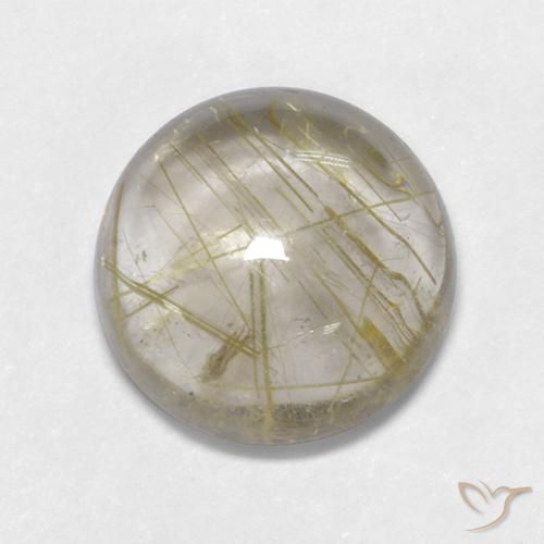 Cuarzo rutilo Amarillo toscana natural de 5.19 ct, Redondo, Transparente