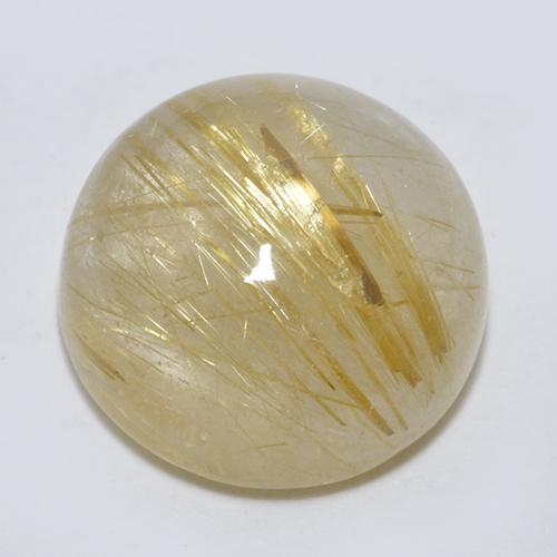 Cuarzo rutilado amarillo natural de 5,86 ct, corte redondo, transparente