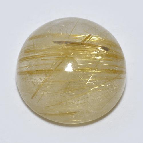 Cuarzo rutilado amarillo natural de 5,86 ct, corte redondo, transparente