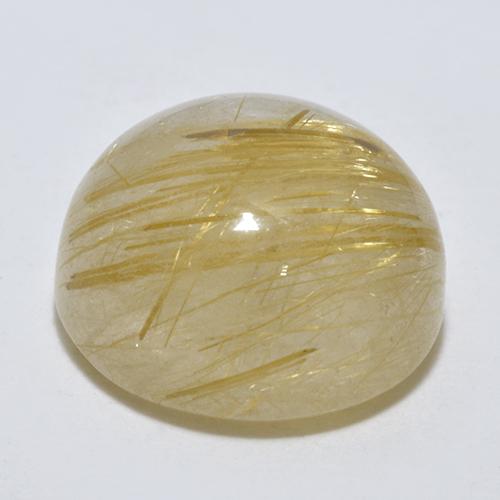 Cuarzo rutilado amarillo natural de 5,86 ct, corte redondo, transparente