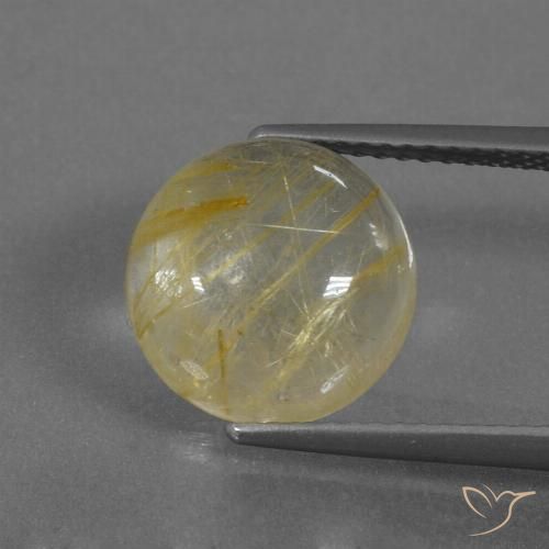 5.14ct Natural Amarillo toscana Cuarzo rutilo, Redondo, Transparente