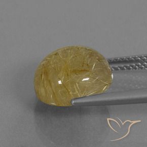 Cuarzo rutilo Marrón-dorado muy claro natural de 5.64 ct, Redondo, Transparente