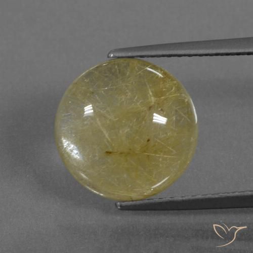 5.18ct Natural Amarillo medio Cuarzo rutilo, Redondo, Transparente