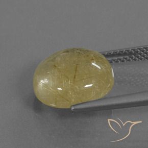 Cuarzo rutilo Amarillo medio natural de 5.18 ct, Redondo, Transparente