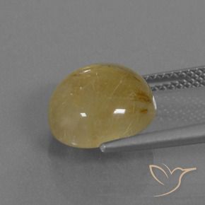 Cuarzo rutilo Amarillo terroso natural de 5.40 ct, Redondo, Transparente