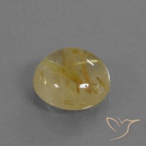 Cuarzo rutilo Amarillo medio natural de 4.61 ct, Redondo, Transparente