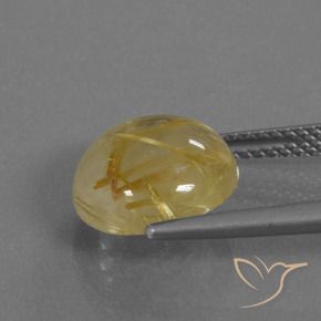 Cuarzo rutilo Amarillo medio natural de 4.61 ct, Redondo, Transparente