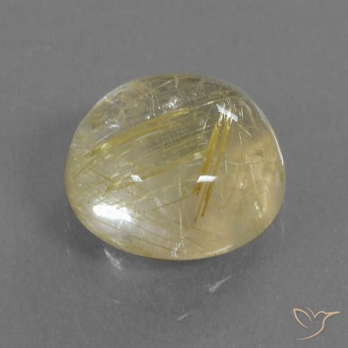 Cuarzo rutilo Amarillo claro natural de 5.62 ct, Redondo, Transparente